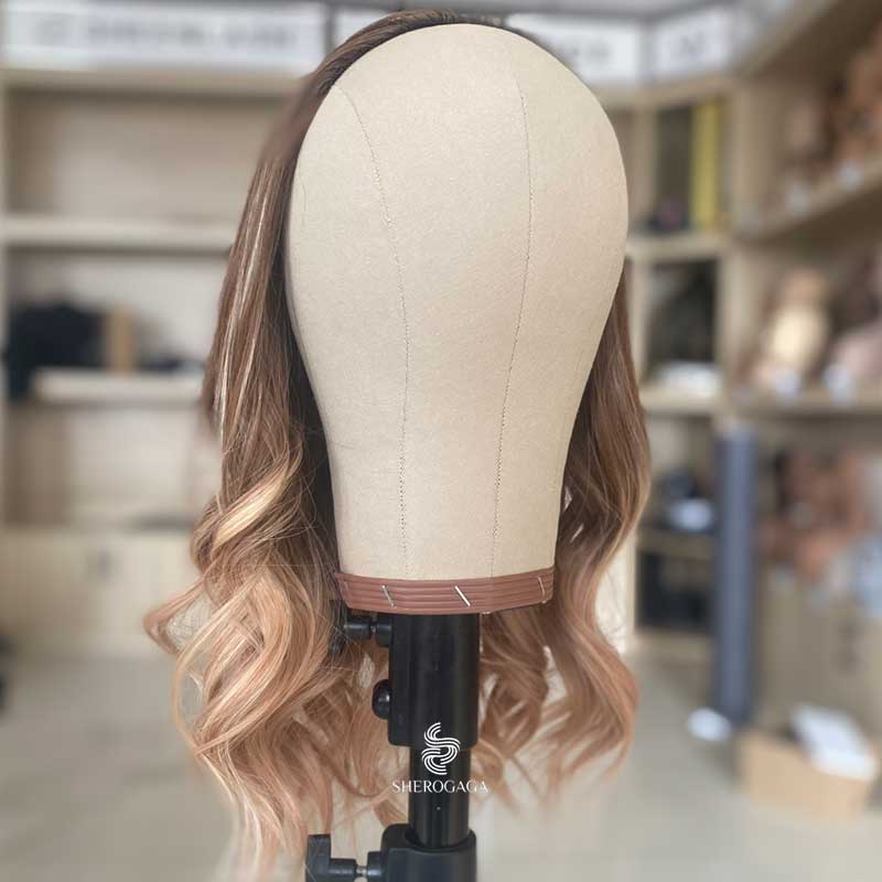 Strawberry Blonde Balayage Wig Bandfalls Loose Wavy