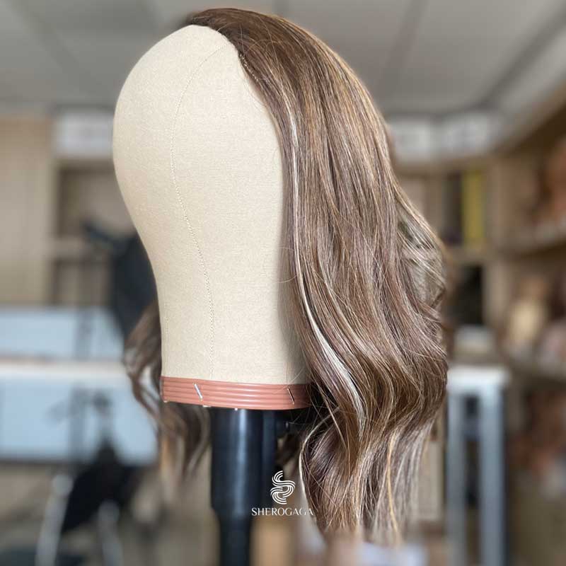 Mushroom Brown Blonde Balayage Bandfalls 18inches