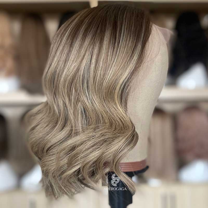 Sandy Blonde Balayage Lace Top Wig