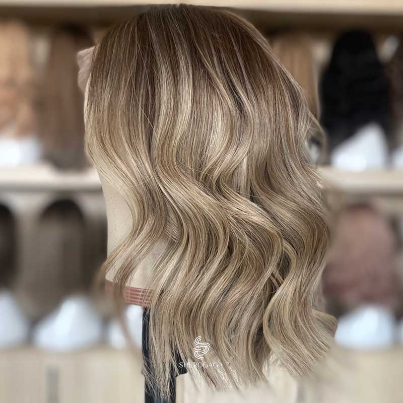 Sandy Blonde Balayage Lace Top Wig